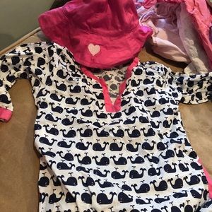 Pottery barn kids cover up and hat